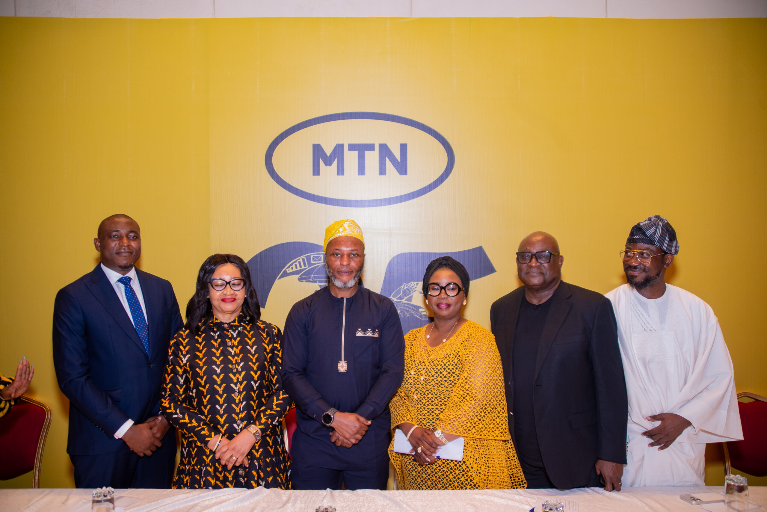 L-R: Afolabi Sobande, Group COO, Computer Warehouse Group; Dr. Ijeoma Jidenma, Chairman, Nigerian-South African Chamber of Commerce (NSACC); Modupe Kadri, Chief Financial Officer, MTN Nigeria; Udeme Ufot, Group Managing Director, SO&U; Yemi Chukwurah, CEO, Seams and Stitches; and Ayeni Adekunle, CEO/Founder, BlackHouse Media, during the Nigeria-South Africa Chamber of Commerce’s August Breakfast Forum held at Eko Hotel & Suites Victoria Island, Lagos on Thursday, August 27, 2026.
